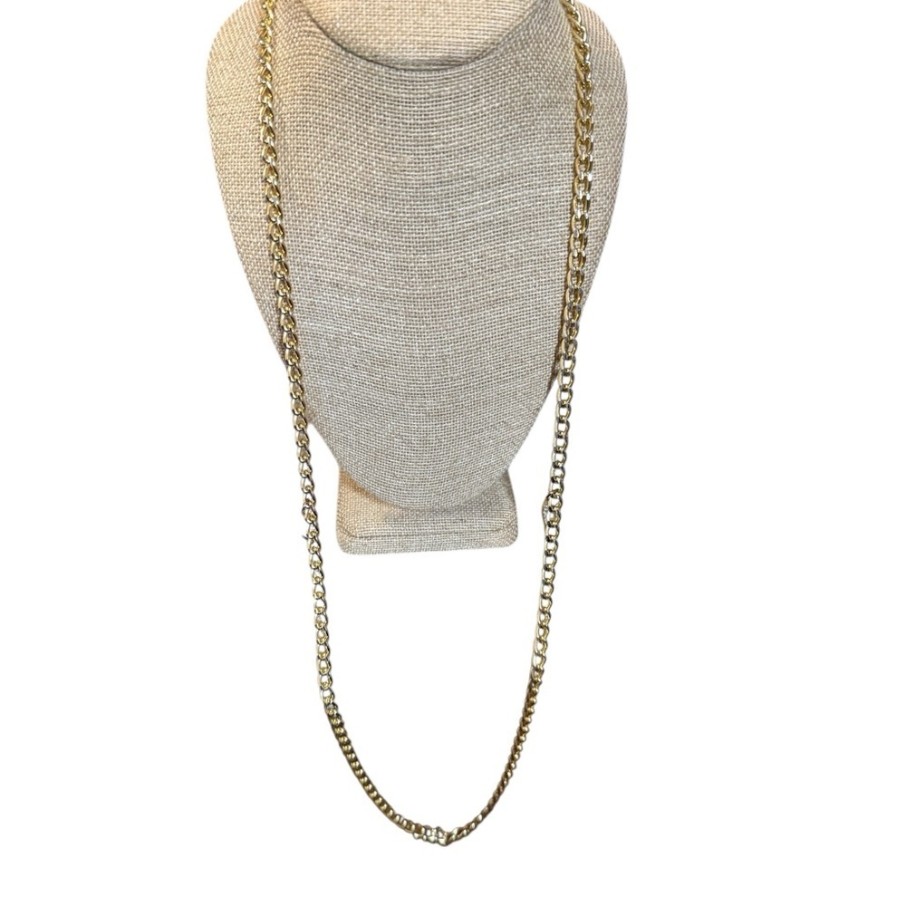 Vintage Unbranded Gold Tone Chain Necklace 16 Inch Curb Link Charms Unisex